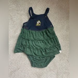 Oregon ducks dress and diaper cover 12-18month baby girl